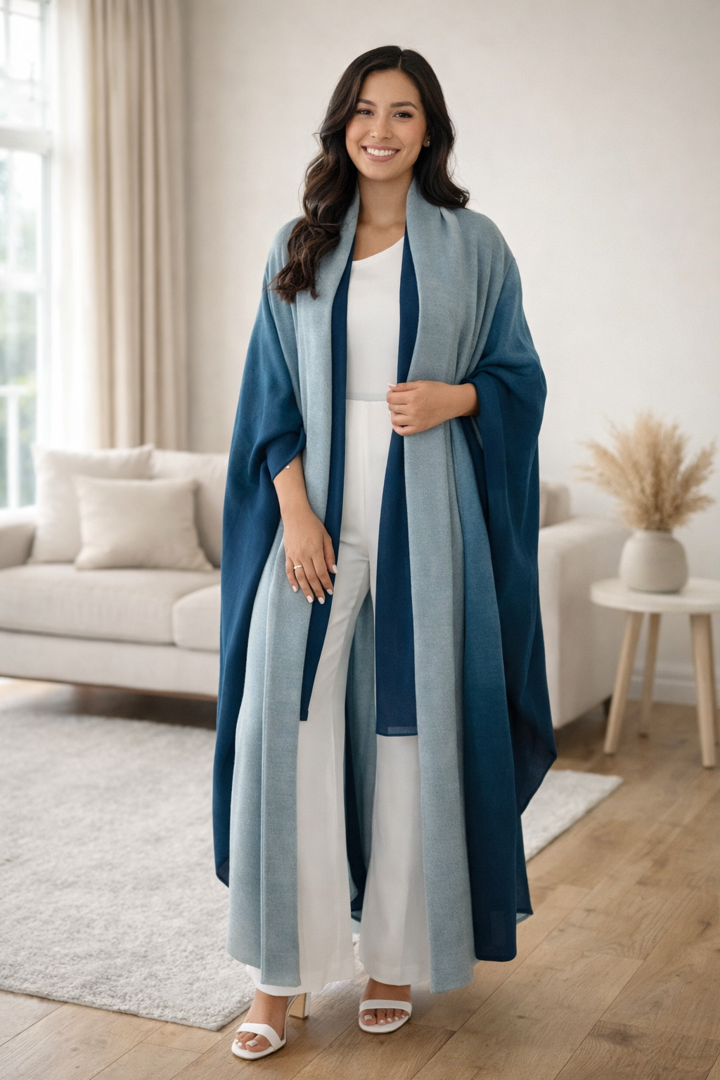 Veste kimono longue fluide dégradée – Élégance & Confort