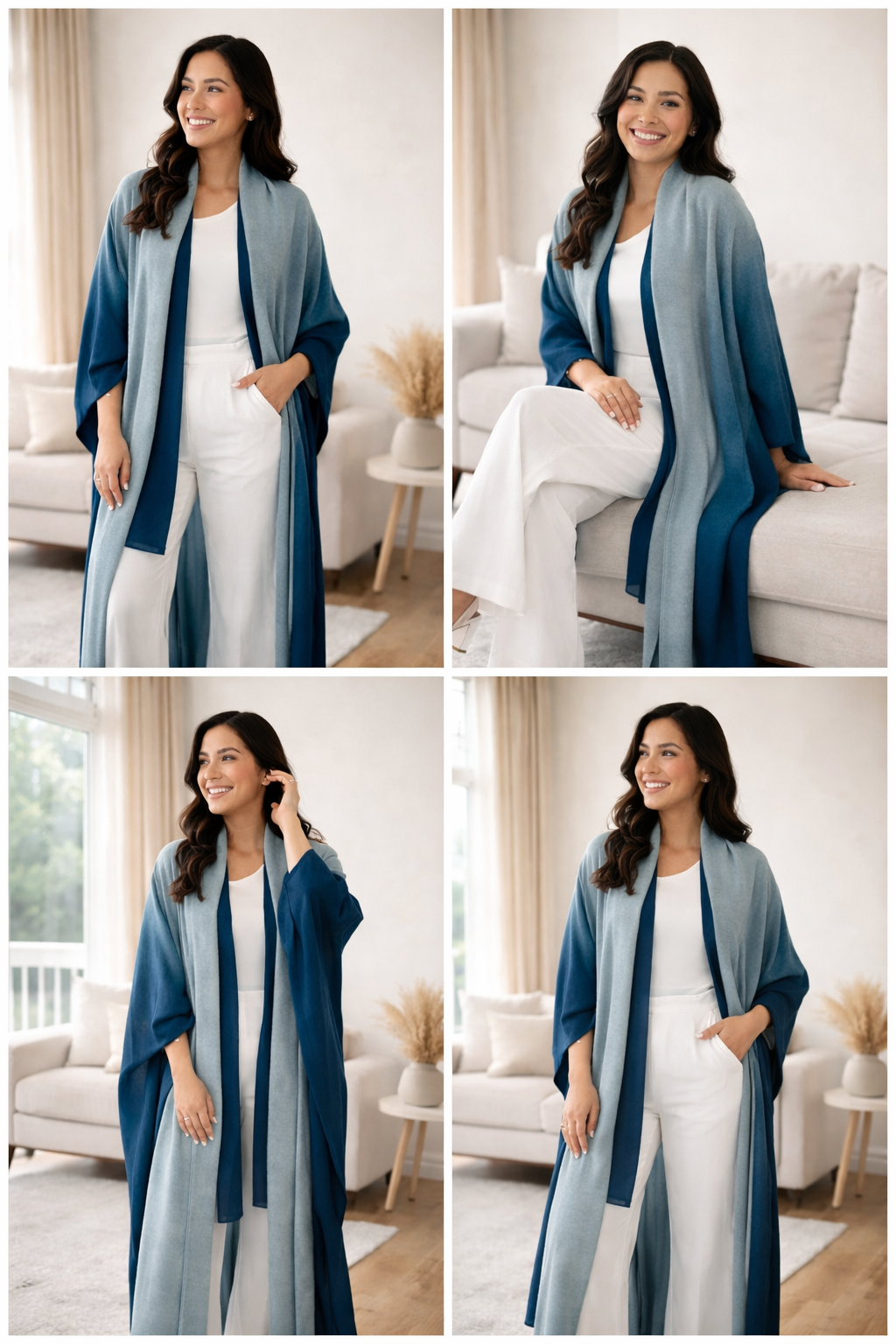 Veste kimono longue fluide dégradée – Élégance & Confort