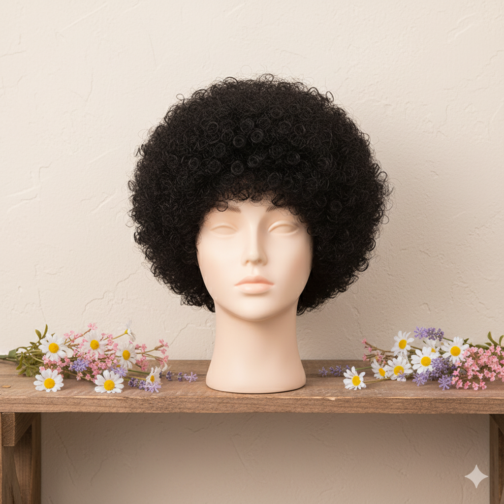 Perruque “Naomi” – Boucles Afro Naturelles en Cheveux 100% Humains