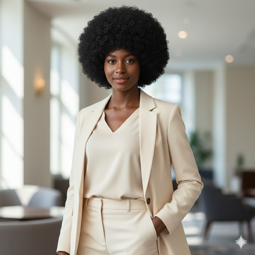 Perruque “Naomi” – Boucles Afro Naturelles en Cheveux 100% Humains