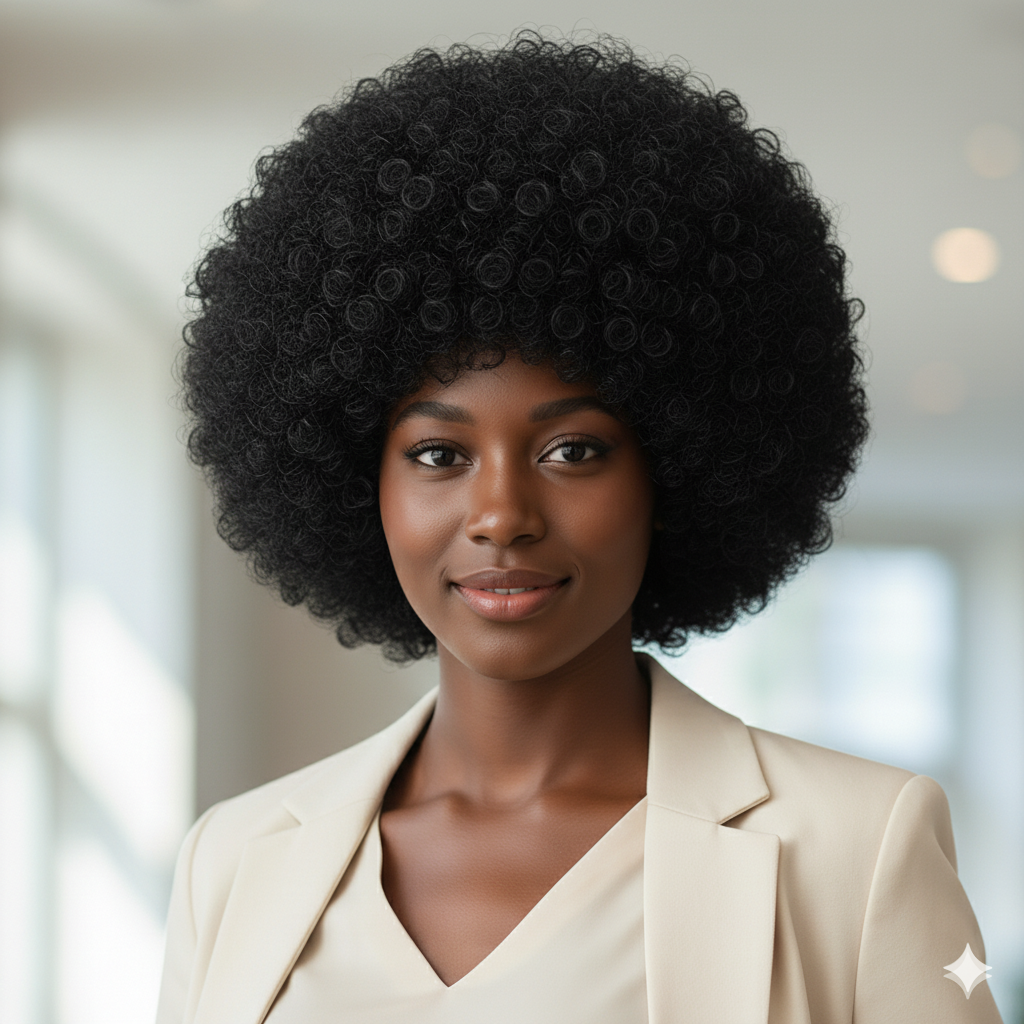 Perruque “Naomi” – Boucles Afro Naturelles en Cheveux 100% Humains