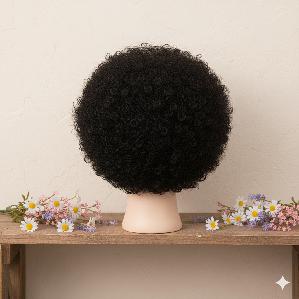 Perruque “Naomi” – Boucles Afro Naturelles en Cheveux 100% Humains