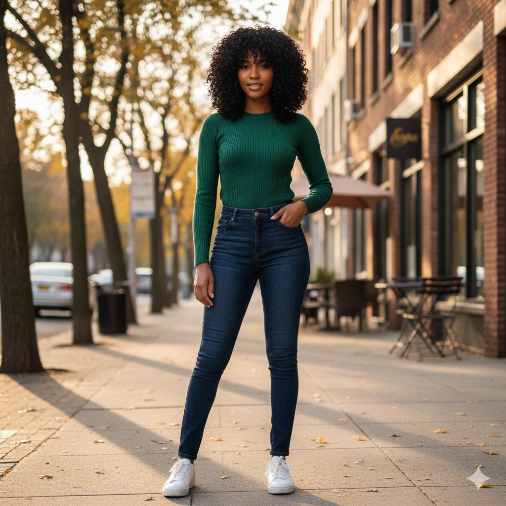 Perruque “Léna” – Boucles Mi-longues Naturelles en Cheveux 100 % Humains